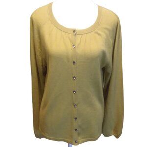 Boden Women's Size 12 Chartreuse Button Up Wool Cardigan